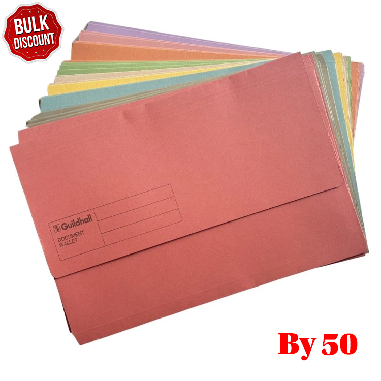 BULK DISCOUNT: Box Of 50 Cardboard Document Wallets - (Exacompta)